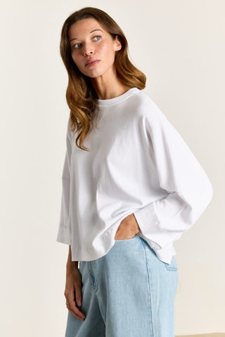 T-shirt longsleeve Madeline wit