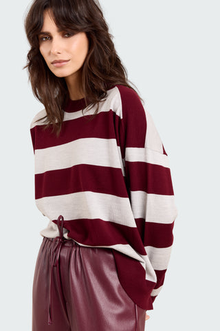 Trui Sasha Merino Burgundy/Grey